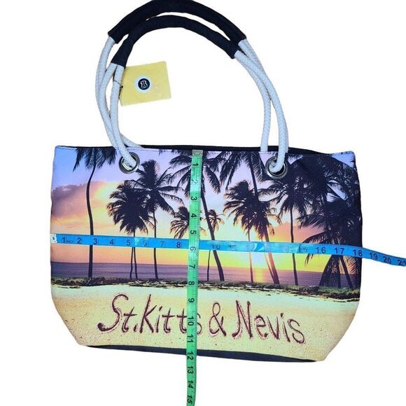 🐞7/$25 Robin Ruth Women Handbags, St. Kitts & Nevis Weekender Canvas Tote Bag - Picture 3 of 12